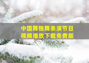 中国舞独舞表演节目视频播放下载免费版