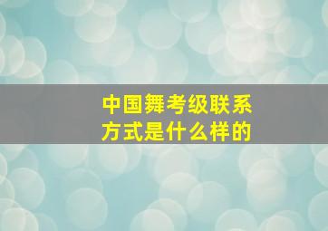 中国舞考级联系方式是什么样的