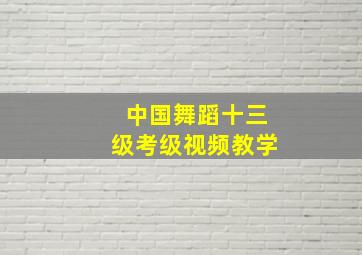 中国舞蹈十三级考级视频教学