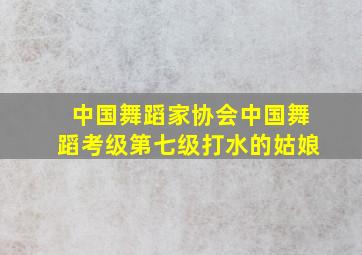 中国舞蹈家协会中国舞蹈考级第七级打水的姑娘