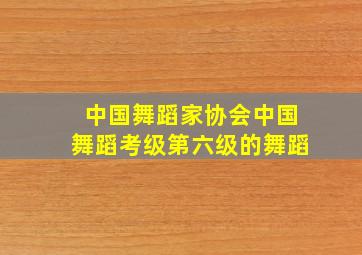 中国舞蹈家协会中国舞蹈考级第六级的舞蹈