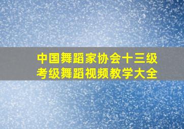 中国舞蹈家协会十三级考级舞蹈视频教学大全