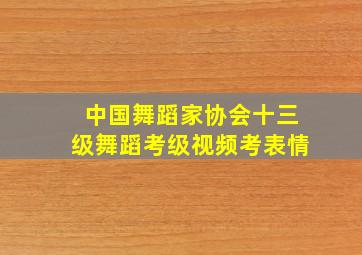 中国舞蹈家协会十三级舞蹈考级视频考表情