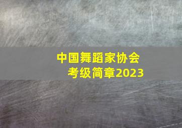 中国舞蹈家协会考级简章2023