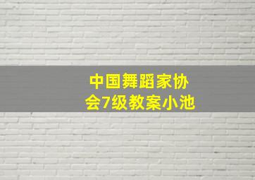 中国舞蹈家协会7级教案小池