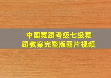 中国舞蹈考级七级舞蹈教案完整版图片视频