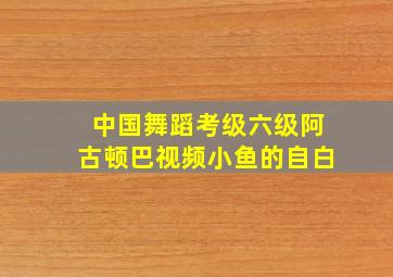 中国舞蹈考级六级阿古顿巴视频小鱼的自白