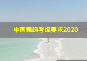 中国舞蹈考级要求2020