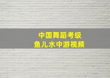 中国舞蹈考级鱼儿水中游视频