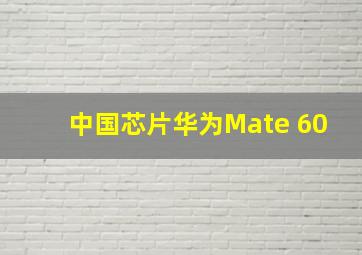 中国芯片华为Mate 60