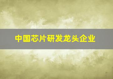 中国芯片研发龙头企业