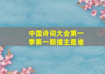 中国诗词大会第一季第一期擂主是谁