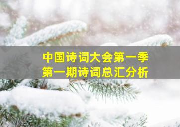 中国诗词大会第一季第一期诗词总汇分析