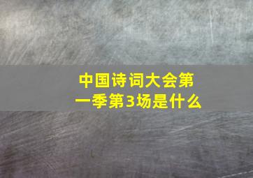 中国诗词大会第一季第3场是什么