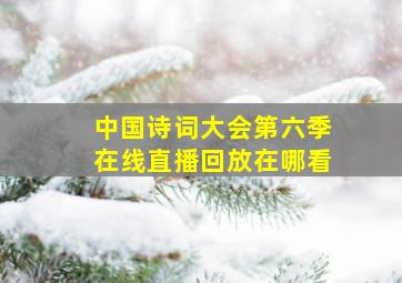 中国诗词大会第六季在线直播回放在哪看