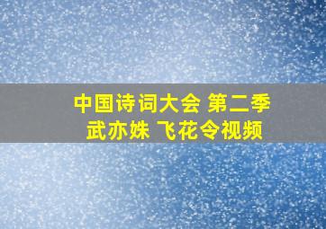 中国诗词大会 第二季 武亦姝 飞花令视频