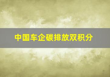 中国车企碳排放双积分