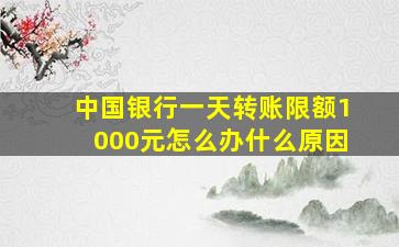 中国银行一天转账限额1000元怎么办什么原因