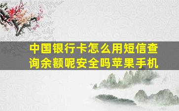 中国银行卡怎么用短信查询余额呢安全吗苹果手机