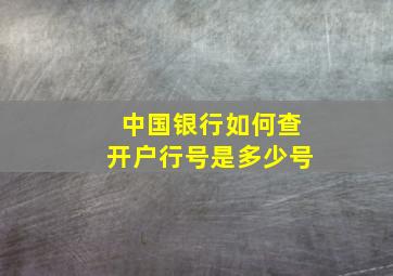 中国银行如何查开户行号是多少号