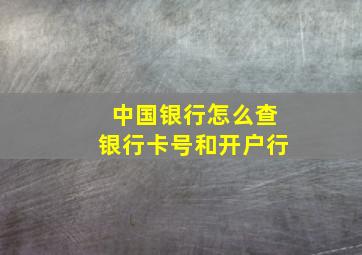 中国银行怎么查银行卡号和开户行