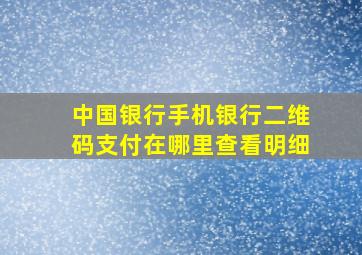 中国银行手机银行二维码支付在哪里查看明细