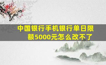 中国银行手机银行单日限额5000元怎么改不了