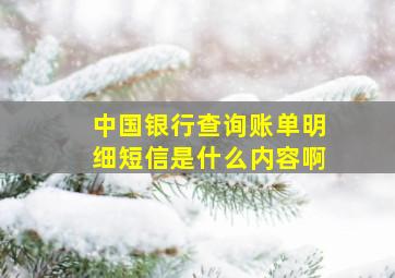 中国银行查询账单明细短信是什么内容啊