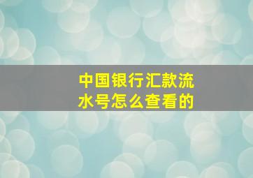 中国银行汇款流水号怎么查看的