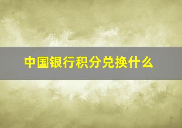 中国银行积分兑换什么