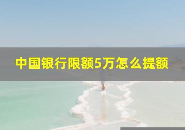 中国银行限额5万怎么提额