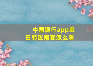 中国银行app单日转账限额怎么看