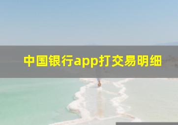 中国银行app打交易明细