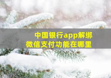 中国银行app解绑微信支付功能在哪里