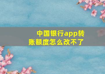 中国银行app转账额度怎么改不了