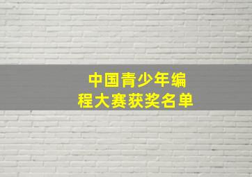 中国青少年编程大赛获奖名单