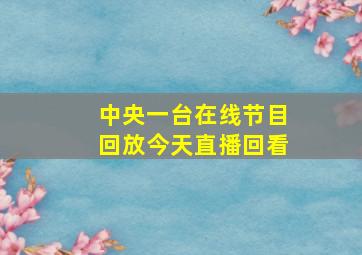 中央一台在线节目回放今天直播回看