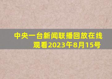 中央一台新闻联播回放在线观看2023午8月15号