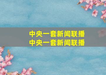 中央一套新闻联播中央一套新闻联播