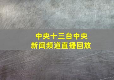 中央十三台中央新闻频道直播回放