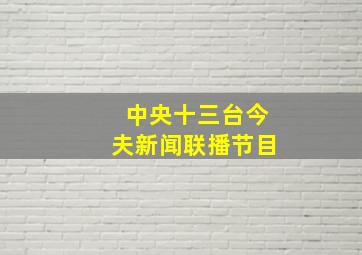 中央十三台今夫新闻联播节目