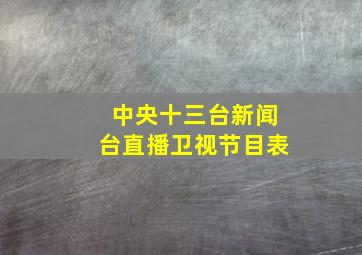 中央十三台新闻台直播卫视节目表