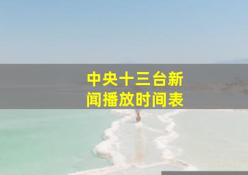 中央十三台新闻播放时间表