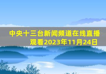 中央十三台新闻频道在线直播观看2023年11月24日