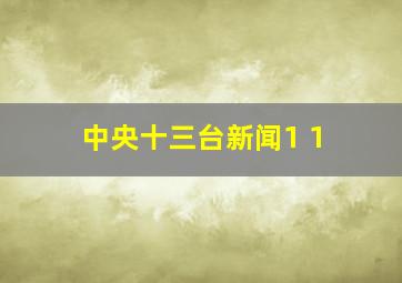 中央十三台新闻1+1