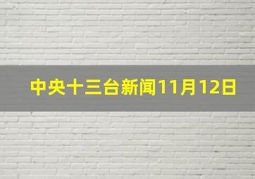 中央十三台新闻11月12日