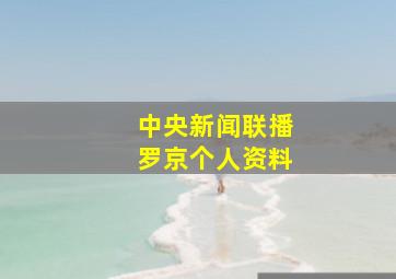 中央新闻联播罗京个人资料