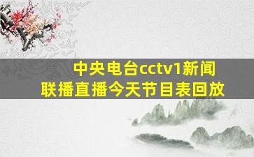 中央电台cctv1新闻联播直播今天节目表回放