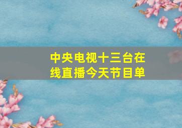 中央电视十三台在线直播今天节目单