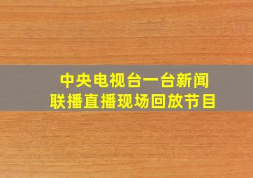 中央电视台一台新闻联播直播现场回放节目